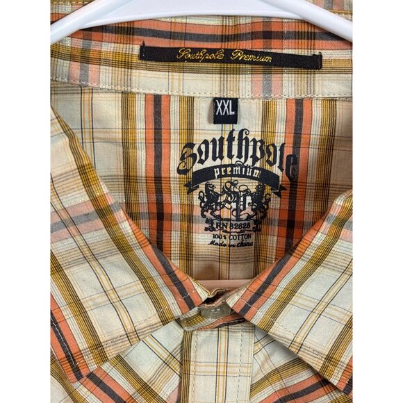 Southpole Premium Edition XXL Mens Plaid Button-Up Shirt - Picture 5 of 12